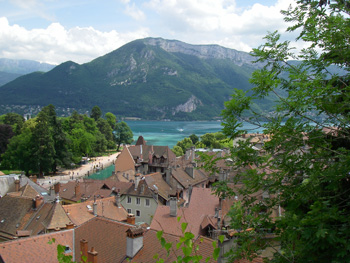 View over rooftops at Annecy from the Museum wall