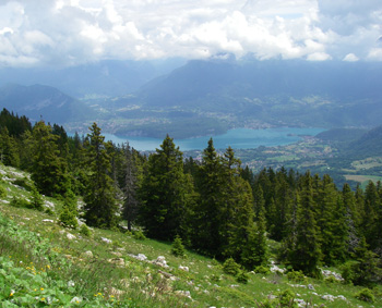 View over Lac d'Annecy from Crêt de Châtillion
