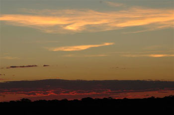 Sunset over Halali Camp waterhole