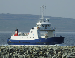 Fetlar ferry arriving at the dock