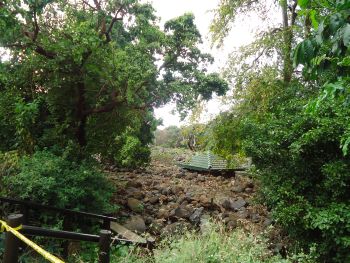 Lake Manyara entrance showing flood damage