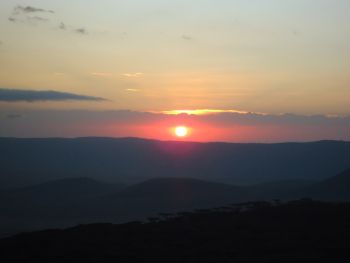 Sunset over the Ngorongoro crater