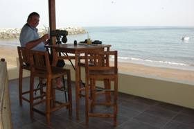 Beach bar at the Hilton